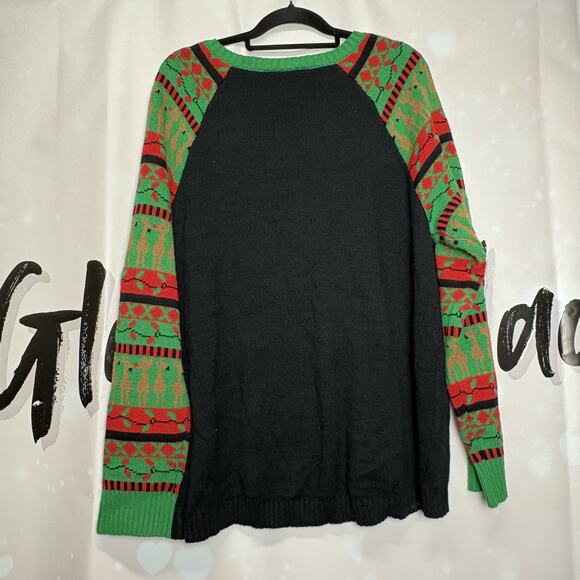 Derek Heart Ugly Christmas Sweater Santa's Favorite‎ Plus Size 3XL Reindeer - Picture 6 of 6